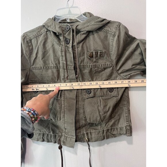 Levis Womens Hooded Olive Green Cotton Cargo‎ Jacket Size M - Picture 3 of 12